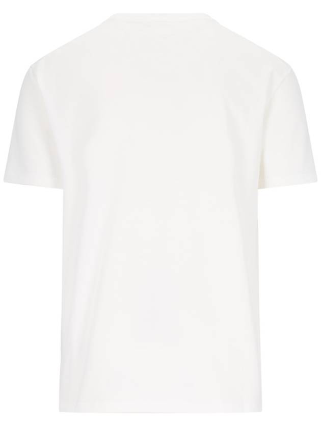 Logo Print Crew Neck Short Sleeve T-shirt Porcelain - JIL SANDER - BALAAN 3