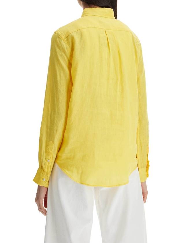 long sleeve linen shirt yellow - POLO RALPH LAUREN - BALAAN 3