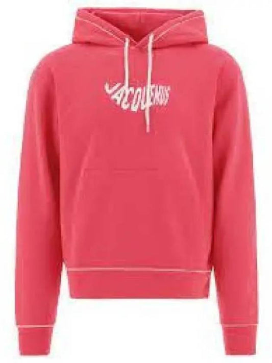 Vague Wave Logo Cotton Hoodie Pink - JACQUEMUS - BALAAN 2