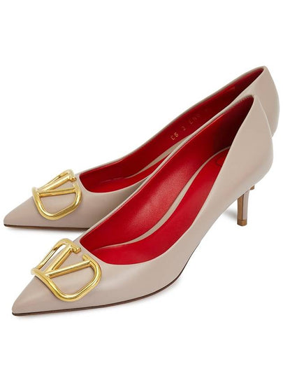 V Logo Pumps Beige - VALENTINO - BALAAN 2