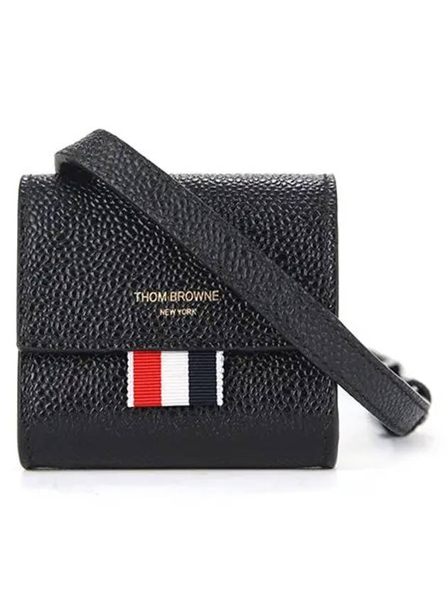 Pebble Grain Leather Mini Pouch Bag Black - THOM BROWNE - BALAAN 2