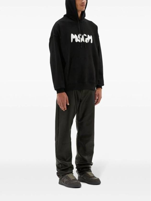 Brushstroke Logo Hoodie Black - MSGM - BALAAN 4