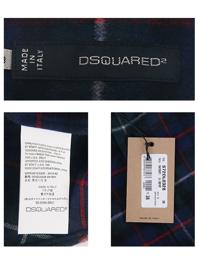 Wool Check Blouse Navy - DSQUARED2 - BALAAN 8