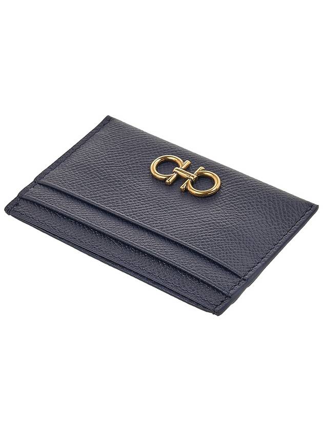 Gancini Card Wallet Blue - SALVATORE FERRAGAMO - BALAAN 5