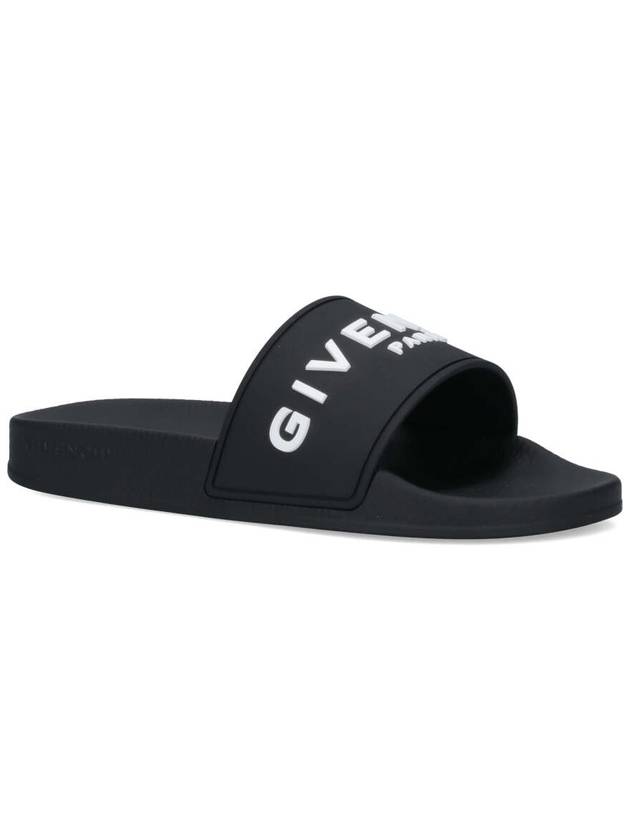 Logo Detail Slides Slippers Black - GIVENCHY - BALAAN 3