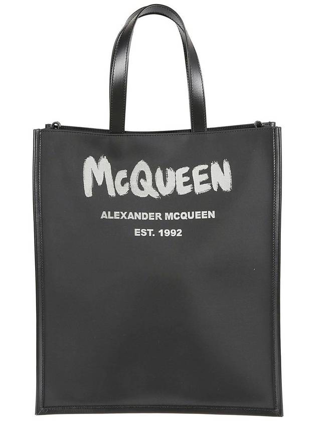 Graffiti Edge Tote Bag Black - ALEXANDER MCQUEEN - BALAAN 2