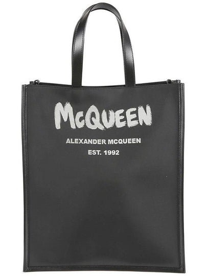 Graffiti Edge Tote Bag Black - ALEXANDER MCQUEEN - BALAAN 2