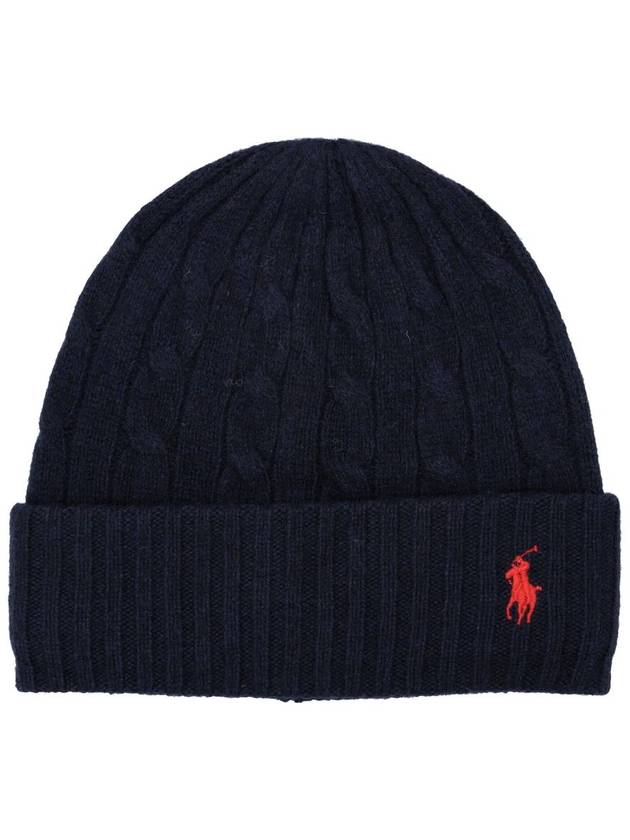 Cable Knit Beanie Navy - POLO RALPH LAUREN - BALAAN 2