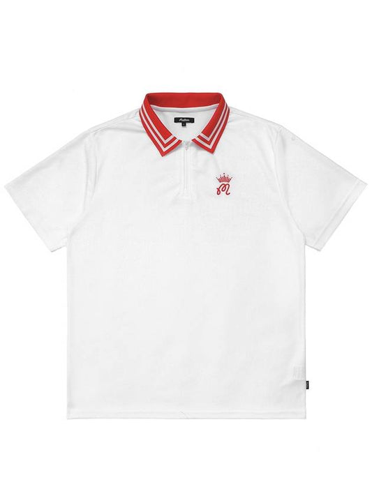 MALBON BUDWEISER Performance Short Sleeve Polo T Shirt WHITE - MALBON GOLF - BALAAN 1