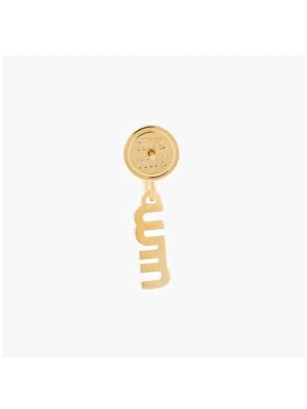 metal logo earrings gold - MIU MIU - BALAAN 4