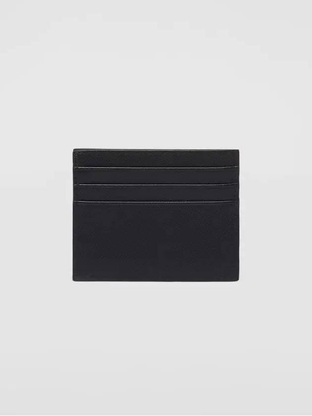 Triangle Logo Saffiano Card Wallet Black - PRADA - BALAAN 5