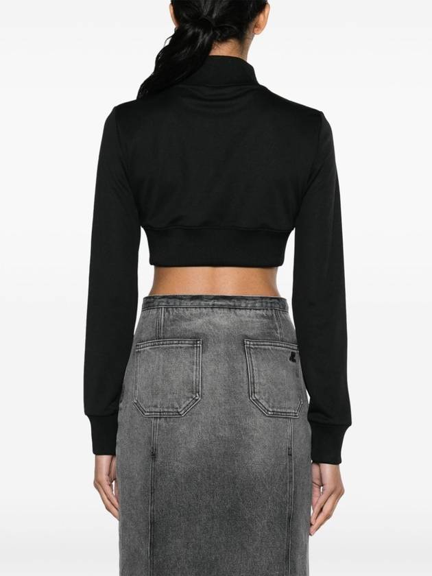 Crop Maxi Rib Track Jacket Black - COURREGES - BALAAN 6