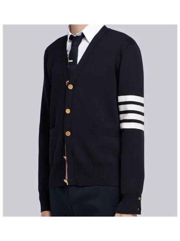 Milano Stitch 4-Bar Cardigan Black - THOM BROWNE - BALAAN 3