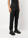 Garment Dyed Cotton Wool Satin Cargo Track Pants Black - STONE ISLAND - BALAAN 4