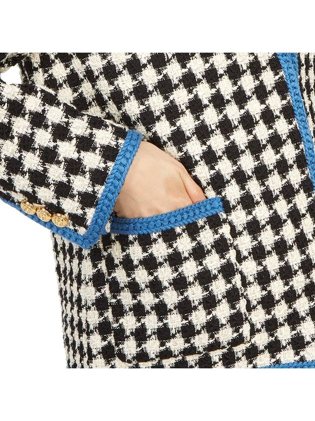 Women's Gingham Tweed Jacket Ivory Blue - GUCCI - BALAAN 9