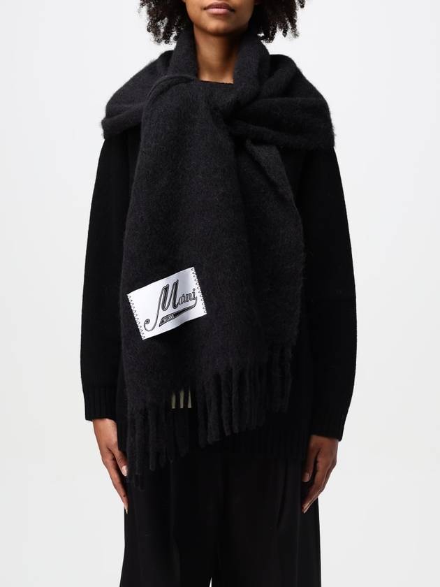 Alpaca Wool Muffler Black - MARNI - BALAAN 3