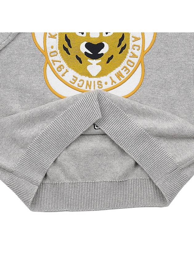 Women's Tiger Academy Wool Knit Top Pale Grey - KENZO - BALAAN 9