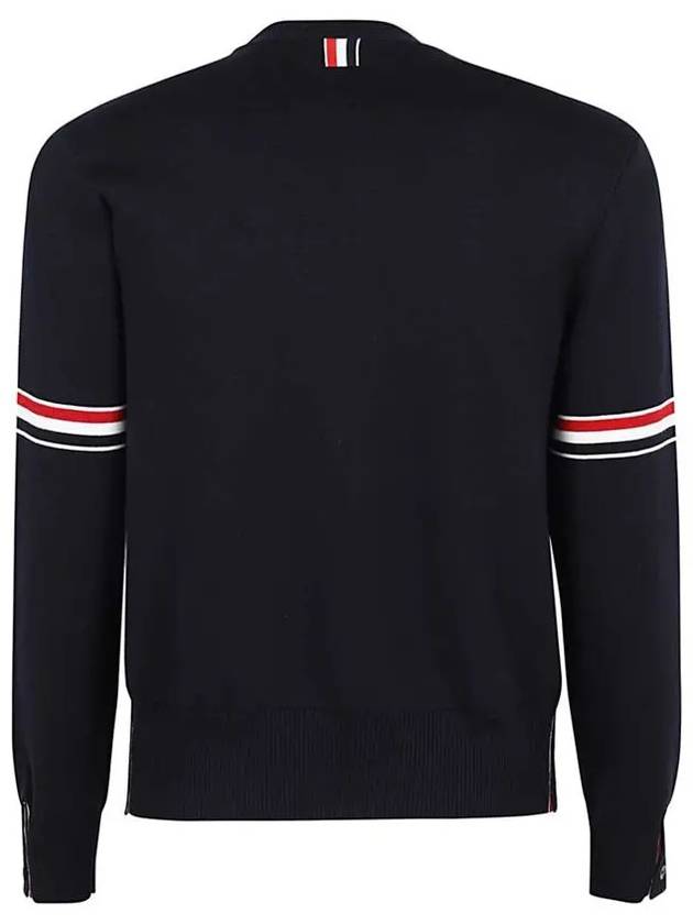 Men's Milan Stitch Armband Crew Neck Knit Top Navy - THOM BROWNE - BALAAN 4