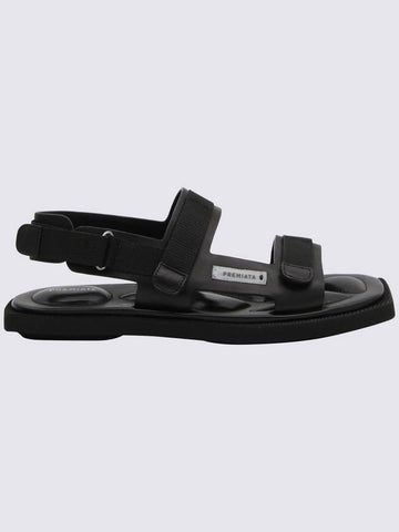 Premiata Black Leather Strap Sandals - PREMIATA - BALAAN 1