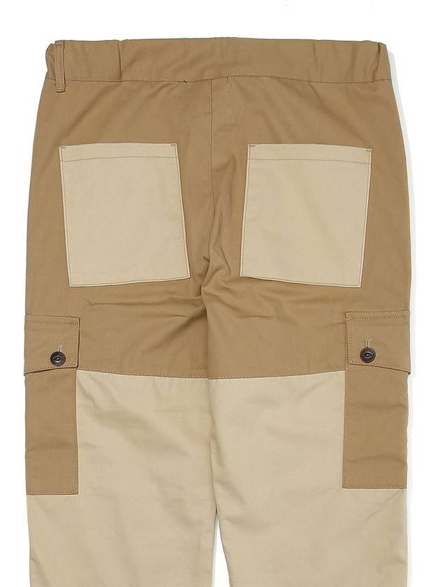 2 Tone Utility Cargo Wide Pants Beige - OGARP - BALAAN 6