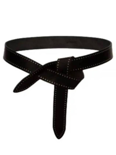 Lecce Knotted Leather Belt Black - ISABEL MARANT - BALAAN 2