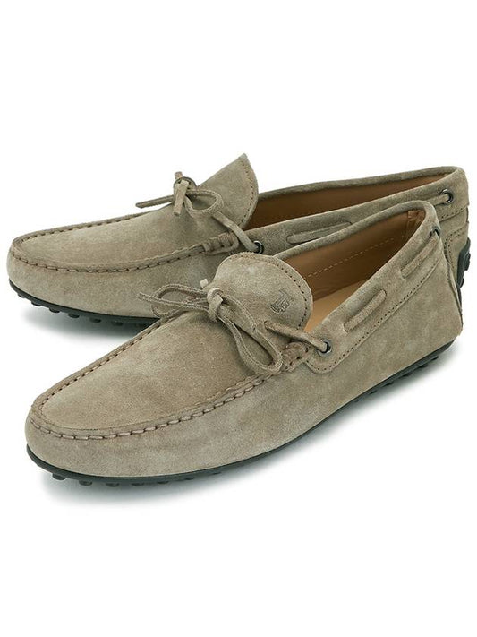 Men's City Gommino Suede Driving Shoes Beige - TOD'S - BALAAN 2