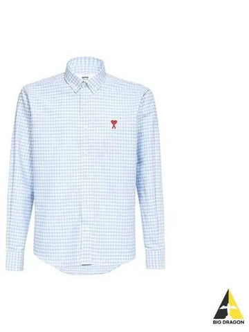 Heart logo check shirt 2color HSH113 CO0023 - AMI - BALAAN 1