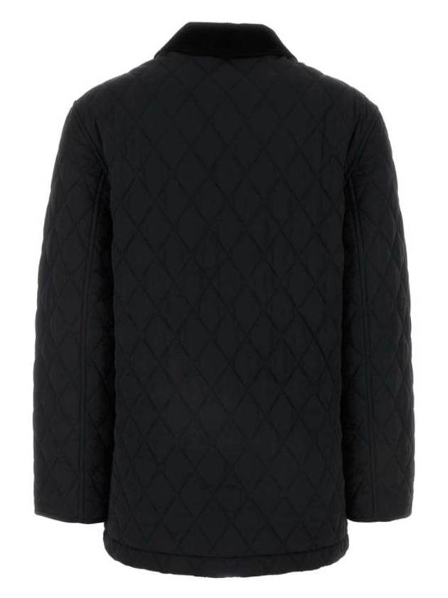 Barn Corduroy Collar Quilted Jacket Black - BURBERRY - BALAAN 3