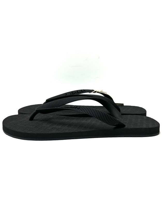 Men's Logo Monogram Flip Flops Black - VETEMENTS - BALAAN 3