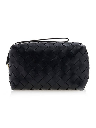 Intrecciato Leather Pouch Black - BOTTEGA VENETA - BALAAN 1