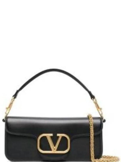 Logo Leather Shoulder Bag Black - VALENTINO - BALAAN 2