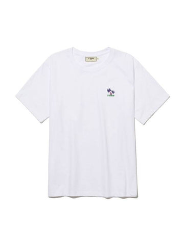 Palm Tree Short Sleeve T-Shirt White - IL TEMPO SELECT SHOP - BALAAN 1