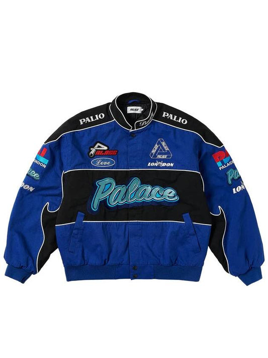 Fast Logo Cotton Bomber Jacket Blue - PALACE - BALAAN 2