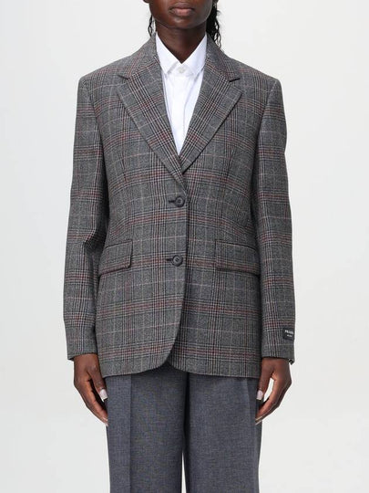 Prince Of Wales Check Jacket Grey - PRADA - BALAAN 2