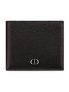 Grain Leather CD Icon Compact Half Wallet Black - DIOR - BALAAN 1