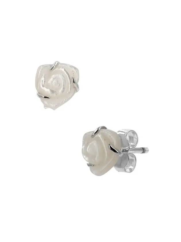 Women's Rose In Bloom Stud Earrings Silver - PANDORA - BALAAN 2