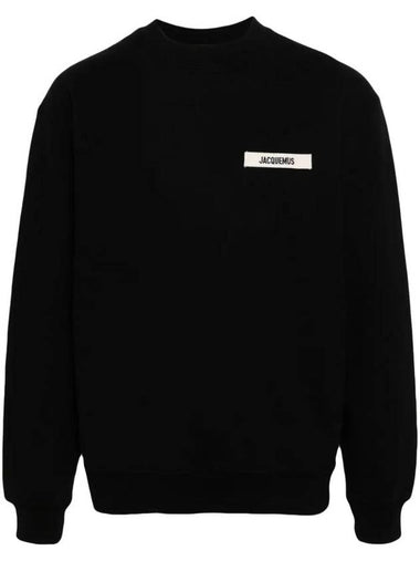 Le Gros Grain Logo Sweatshirt Black - JACQUEMUS - BALAAN 1