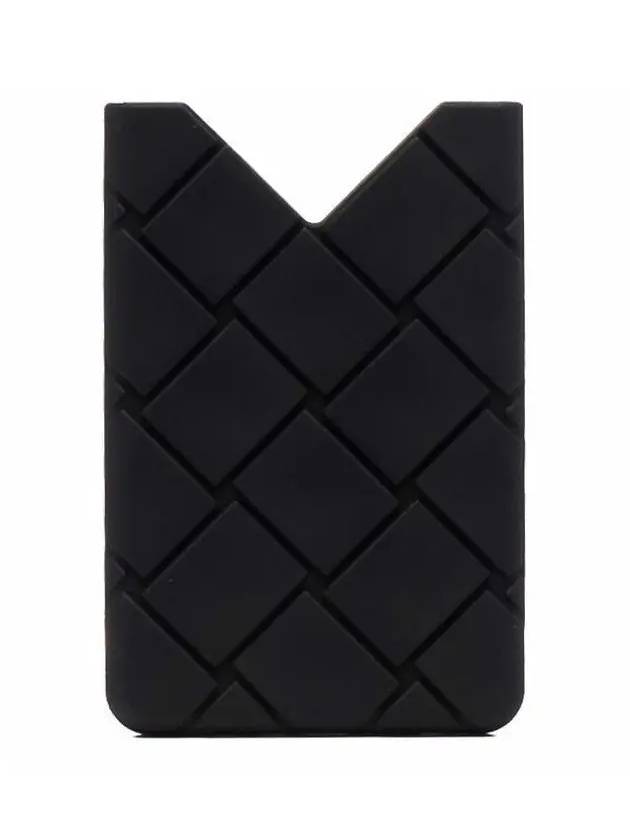 Intrecciato Silicone Card Wallet Black - BOTTEGA VENETA - BALAAN 4