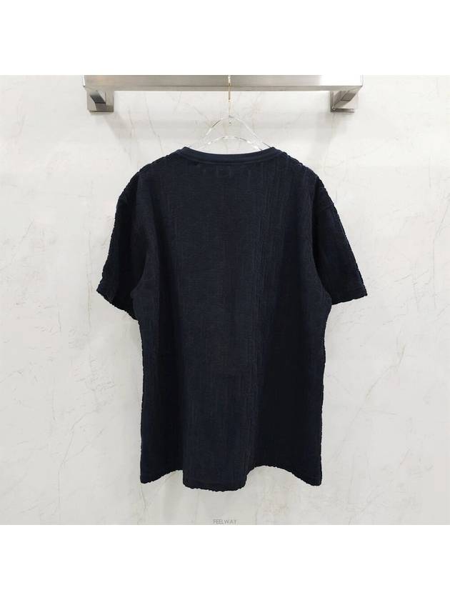 Lux You L Oblique Navy Terry Cotton Short Sleeve T Shirt 113J692A0614 - DIOR - BALAAN 2