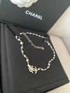 CC logo necklace ribbon crystal pearl silver AB9242 - CHANEL - BALAAN 2