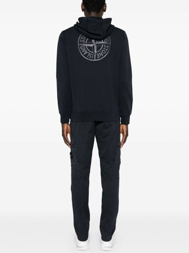 Logo Print Cotton Hoodie Navy - STONE ISLAND - BALAAN 3