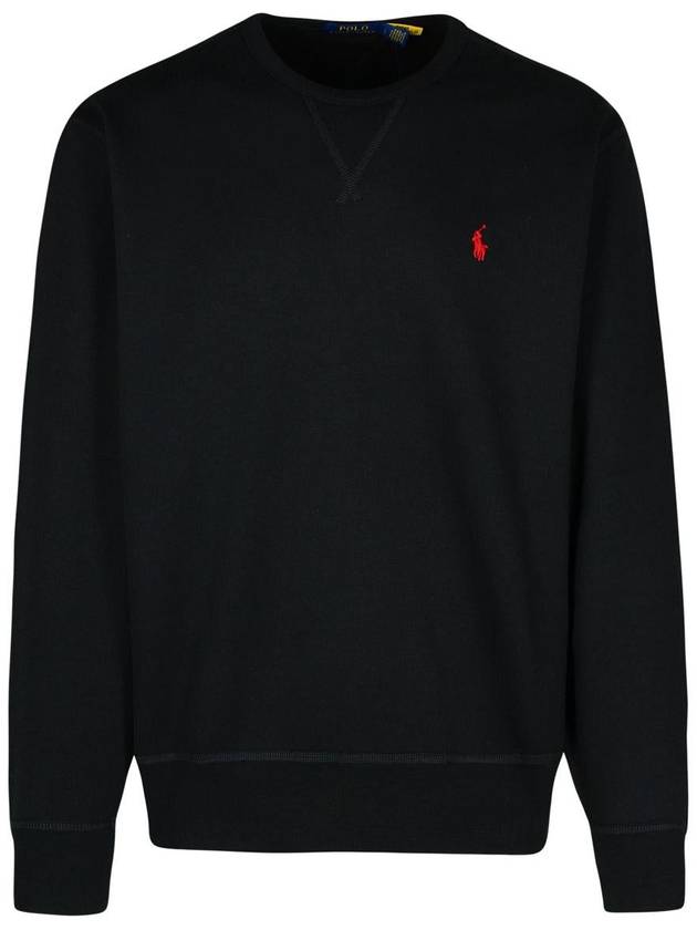 Embroidered Logo Pony Crew Neck Sweatshirt Black - POLO RALPH LAUREN - BALAAN 2