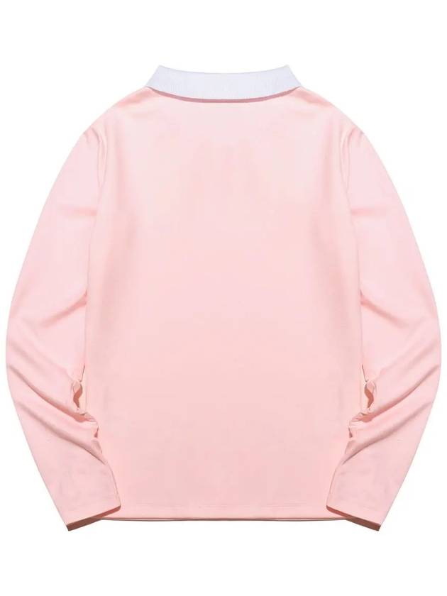 Ribbed outer brushed collar color combination t-shirt PINK - 20THHOLE - BALAAN 4