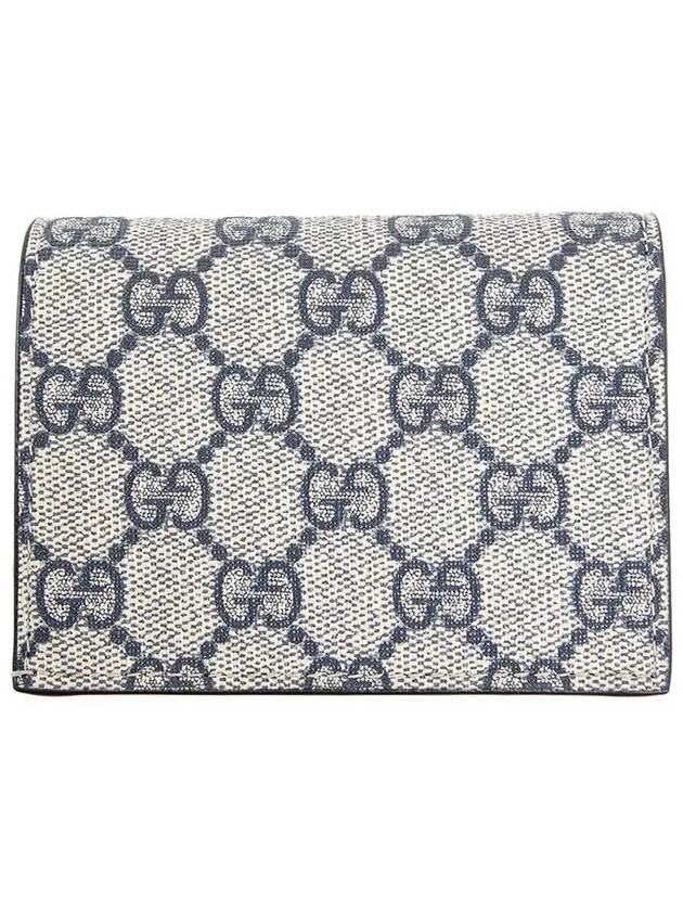 GG Marmont Supreme Canvas Bifold Card Wallet Beige Blue - GUCCI - BALAAN 4