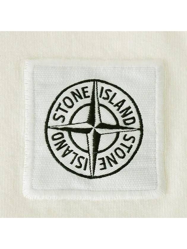 Combed Organic Cotton Jersey Short Sleeve T-Shirt Ivory - STONE ISLAND - BALAAN 5