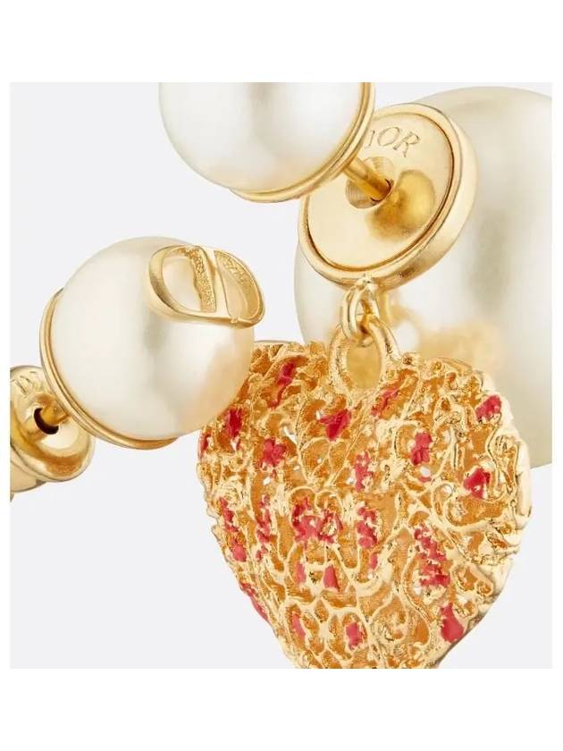 Amour Tribales White Resin Pearl Earrings Gold - DIOR - BALAAN 4