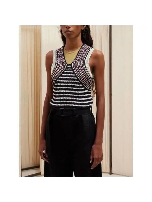 Striped Braids Knitted Sleeveless Black - LEMAIRE - BALAAN 3