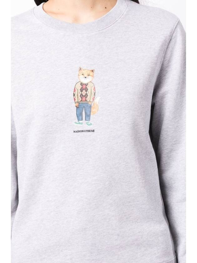 Women's Dress Fox Printing Sweatshirt Grey - MAISON KITSUNE - BALAAN 4