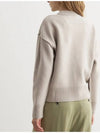 Big Heart Logo Wool Knit Top Light Beige - AMI - BALAAN 3