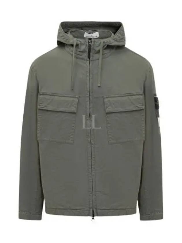 Cotton Twill Stretch Hooded Jacket Dark Green - STONE ISLAND - BALAAN 2